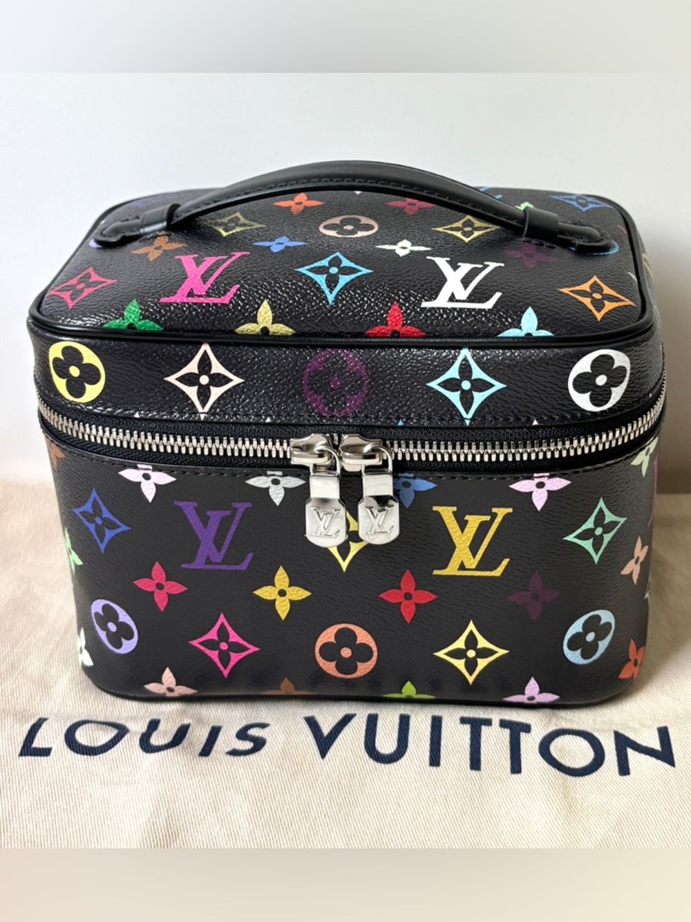 ❌SOLD❌ Louis Vuitton Nice Mini Black Multicolor Takashi Murakami RARE LIMITED